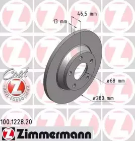100.1228.20 ZIMMERMANN Тормозной диск 100.1228.20 ZIMMERMANN Тормозной диск