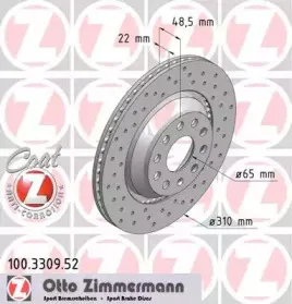 100.3309.52 ZIMMERMANN Тормозной диск 100.3309.52 ZIMMERMANN Тормозной диск