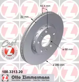 100.3313.20 ZIMMERMANN Тормозной диск 100.3313.20 ZIMMERMANN Тормозной диск