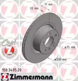 150.3495.20 ZIMMERMANN Тормозной диск 150.3495.20 ZIMMERMANN Тормозной диск