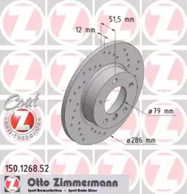 150.1268.52 ZIMMERMANN Тормозной диск 150.1268.52 ZIMMERMANN Тормозной диск