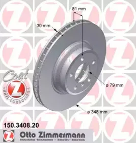 150.3408.20 ZIMMERMANN Тормозной диск 150.3408.20 ZIMMERMANN Тормозной диск