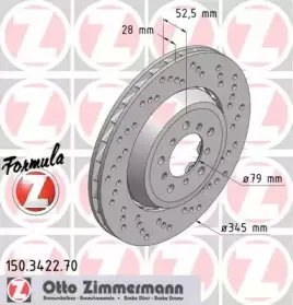 150.3422.70 ZIMMERMANN Тормозной диск 150.3422.70 ZIMMERMANN Тормозной диск