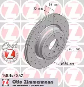 150.3430.52 ZIMMERMANN Тормозной диск 150.3430.52 ZIMMERMANN Тормозной диск
