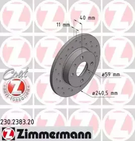 230.2383.20 ZIMMERMANN Тормозной диск 230.2383.20 ZIMMERMANN Тормозной диск