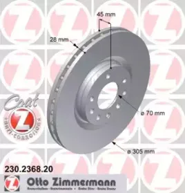 230.2368.20 ZIMMERMANN Тормозной диск 230.2368.20 ZIMMERMANN Тормозной диск
