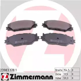 23983.178.1 ZIMMERMANN Комплект тормозных колодок, дисковый тормоз 23983.178.1 ZIMMERMANN Комплект тормозных колодок, дисковый тормоз