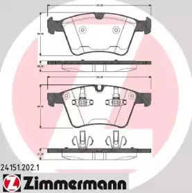 24151.202.1 ZIMMERMANN Комплект тормозных колодок, дисковый тормоз 24151.202.1 ZIMMERMANN Комплект тормозных колодок, дисковый тормоз