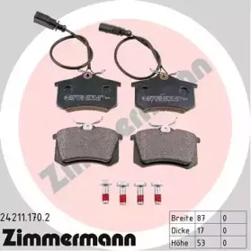24211.170.2 ZIMMERMANN Комплект тормозных колодок, дисковый тормоз 24211.170.2 ZIMMERMANN Комплект тормозных колодок, дисковый тормоз