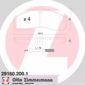 29160.200.1 ZIMMERMANN Комплект тормозных колодок, дисковый тормоз 29160.200.1 ZIMMERMANN Комплект тормозных колодок, дисковый тормоз