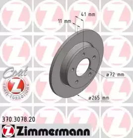 370.3078.20 ZIMMERMANN Тормозной диск 370.3078.20 ZIMMERMANN Тормозной диск