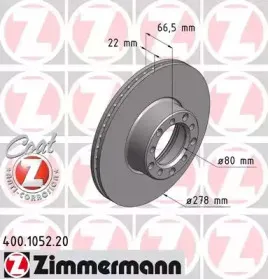 400.1052.20 ZIMMERMANN Тормозной диск 400.1052.20 ZIMMERMANN Тормозной диск