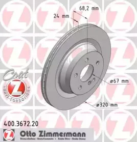 400.3672.20 ZIMMERMANN Тормозной диск 400.3672.20 ZIMMERMANN Тормозной диск