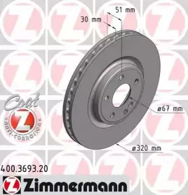 400.3693.20 ZIMMERMANN Тормозной диск 400.3693.20 ZIMMERMANN Тормозной диск