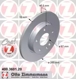400.3601.20 ZIMMERMANN Тормозной диск 400.3601.20 ZIMMERMANN Тормозной диск