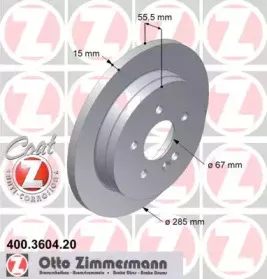 400.3604.20 ZIMMERMANN Тормозной диск 400.3604.20 ZIMMERMANN Тормозной диск