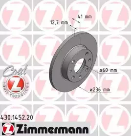 430.1452.20 ZIMMERMANN Тормозной диск 430.1452.20 ZIMMERMANN Тормозной диск