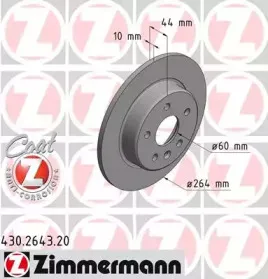 430.2643.20 ZIMMERMANN Тормозной диск 430.2643.20 ZIMMERMANN Тормозной диск
