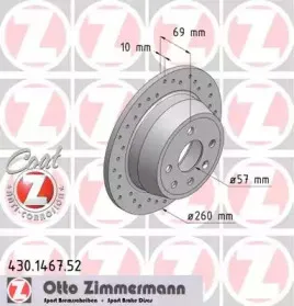 430.1467.52 ZIMMERMANN Тормозной диск 430.1467.52 ZIMMERMANN Тормозной диск