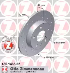 430.1485.52 ZIMMERMANN Тормозной диск 430.1485.52 ZIMMERMANN Тормозной диск