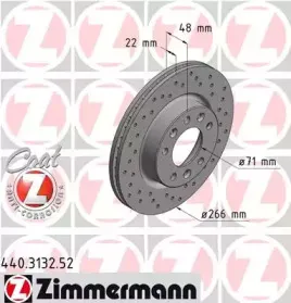 440.3132.52 ZIMMERMANN Тормозной диск 440.3132.52 ZIMMERMANN Тормозной диск