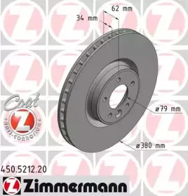 450.5212.20 ZIMMERMANN Тормозной диск 450.5212.20 ZIMMERMANN Тормозной диск