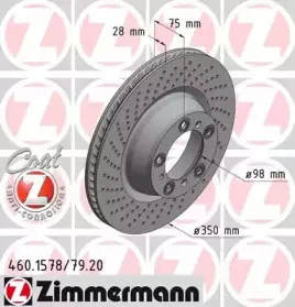 460.1578.20 ZIMMERMANN Тормозной диск 460.1578.20 ZIMMERMANN Тормозной диск