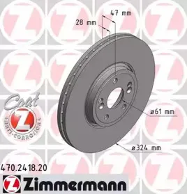 470.2418.20 ZIMMERMANN Тормозной диск 470.2418.20 ZIMMERMANN Тормозной диск
