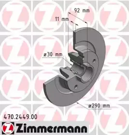 470.2449.00 ZIMMERMANN Тормозной диск 470.2449.00 ZIMMERMANN Тормозной диск