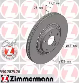 590.2825.20 ZIMMERMANN Тормозной диск 590.2825.20 ZIMMERMANN Тормозной диск