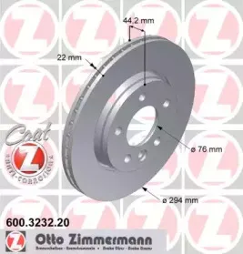 600.3232.20 ZIMMERMANN Тормозной диск 600.3232.20 ZIMMERMANN Тормозной диск