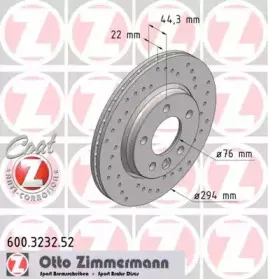 600.3232.52 ZIMMERMANN Тормозной диск 600.3232.52 ZIMMERMANN Тормозной диск