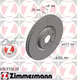 610.3726.20 ZIMMERMANN Тормозной диск 610.3726.20 ZIMMERMANN Тормозной диск