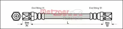4112813 METZGER Тормозной шланг 4112813 METZGER Тормозной шланг
