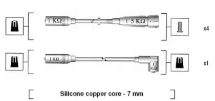 941055060531 MAGNETI MARELLI Комплект проводов зажигания 941055060531 MAGNETI MARELLI Комплект проводов зажигания