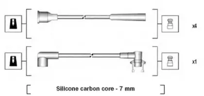 941145360733 MAGNETI MARELLI Комплект проводов зажигания 941145360733 MAGNETI MARELLI Комплект проводов зажигания