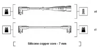941275040840 MAGNETI MARELLI Комплект проводов зажигания 941275040840 MAGNETI MARELLI Комплект проводов зажигания