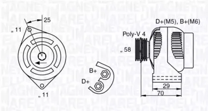 063341702010 MAGNETI MARELLI Генератор 063341702010 MAGNETI MARELLI Генератор