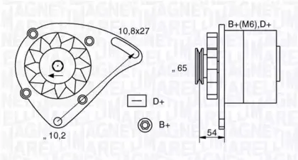 063341454010 MAGNETI MARELLI Генератор 063341454010 MAGNETI MARELLI Генератор