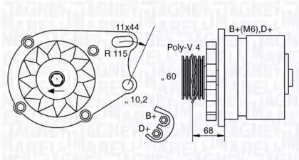 063321747010 MAGNETI MARELLI Генератор 063321747010 MAGNETI MARELLI Генератор