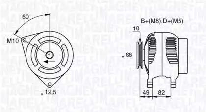 063533155000 MAGNETI MARELLI Генератор 063533155000 MAGNETI MARELLI Генератор