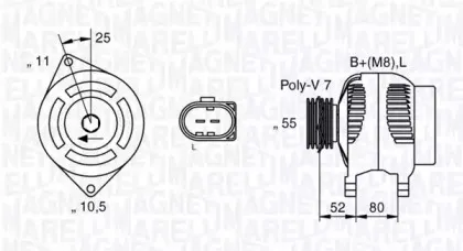 063535250200 MAGNETI MARELLI Генератор 063535250200 MAGNETI MARELLI Генератор