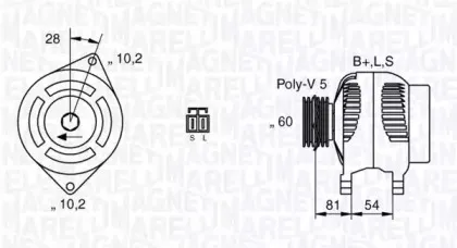 063532601010 MAGNETI MARELLI Генератор 063532601010 MAGNETI MARELLI Генератор