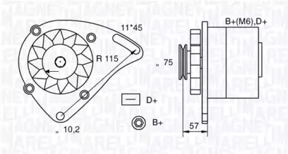 063321067010 MAGNETI MARELLI Генератор 063321067010 MAGNETI MARELLI Генератор
