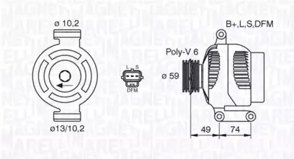 063380005010 MAGNETI MARELLI Генератор 063380005010 MAGNETI MARELLI Генератор