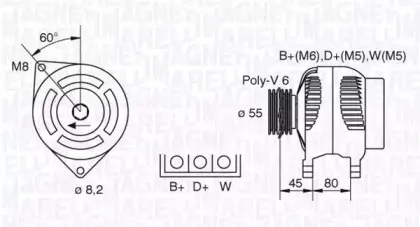 063341343010 MAGNETI MARELLI Генератор 063341343010 MAGNETI MARELLI Генератор