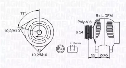 063321734010 MAGNETI MARELLI Генератор 063321734010 MAGNETI MARELLI Генератор