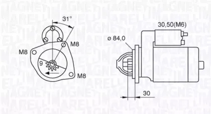 063521093070 MAGNETI MARELLI Стартер 063521093070 MAGNETI MARELLI Стартер