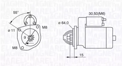 063521070910 MAGNETI MARELLI Стартер 063521070910 MAGNETI MARELLI Стартер