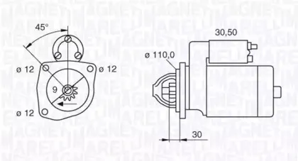 063522300070 MAGNETI MARELLI Стартер 063522300070 MAGNETI MARELLI Стартер